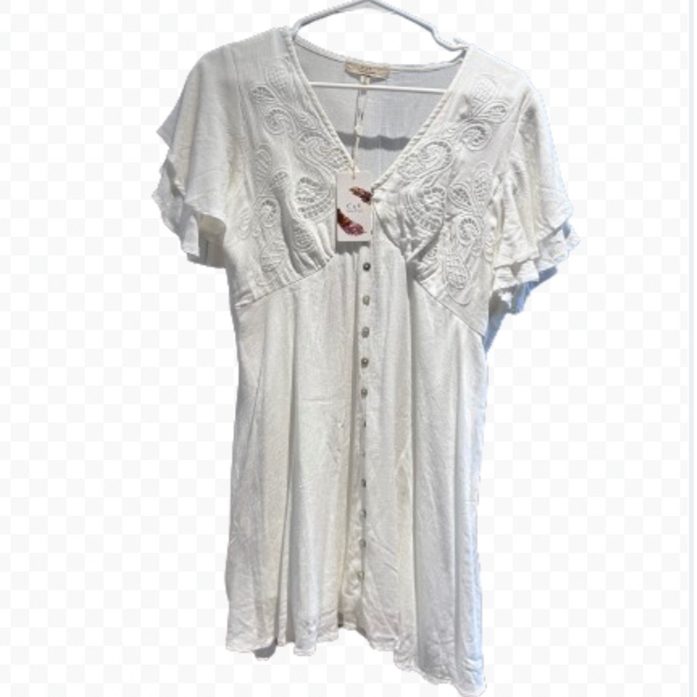 Chelsea & Violet Medium Dress C & V Flirty Ivory Lined Dress New